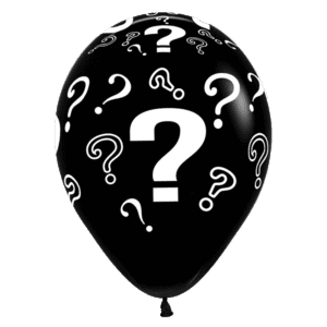 Luftballon mit Fragezeichen schwarz 30cm