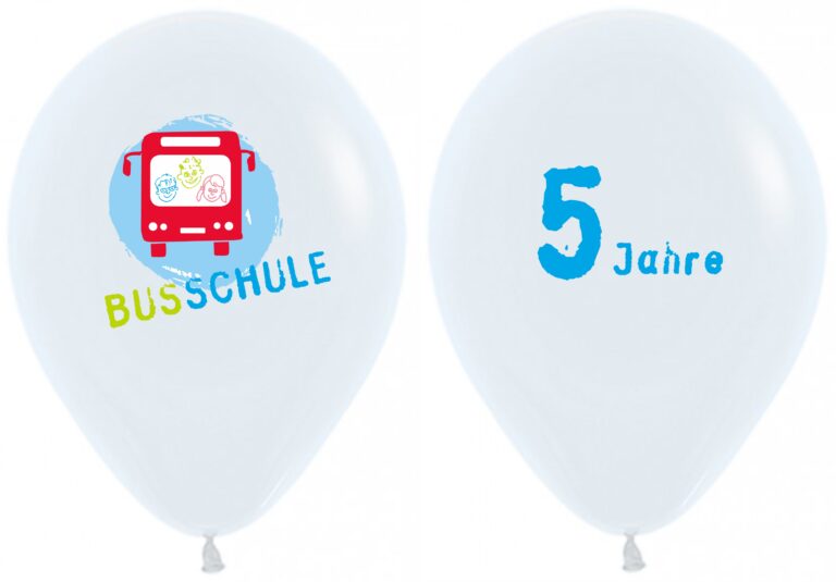 Bedruckte Luftballons f&uuml;r Schulbus &ndash; Umweltfreundlicher Luftballondruck