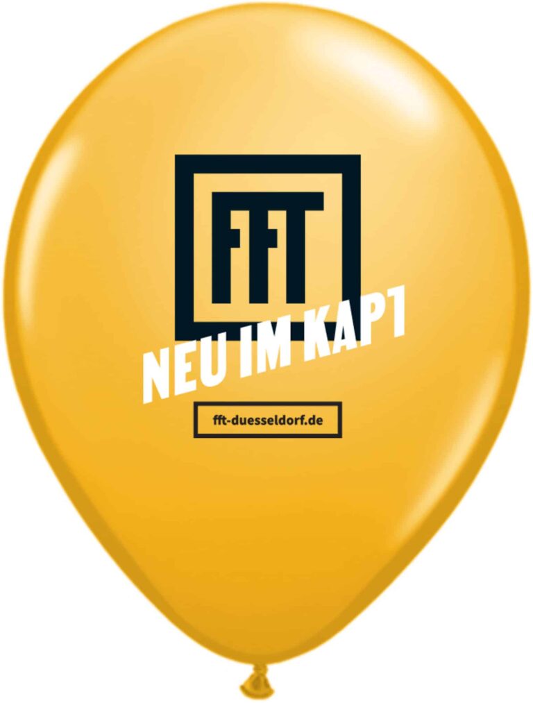 Bedruckte Luftballons mit FFT Logo &ndash; Nachhaltige Werbemittel