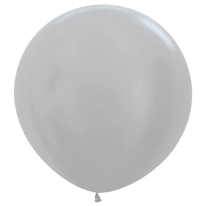 Bioloons Riesenballon Samt Silber (90cm) - 100% Naturlatex