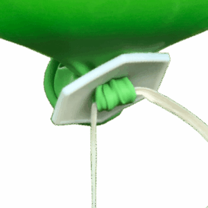 Luftballon-Schnellverschluss öko aus Bio-Kunststoff und Gelatine, Halteband 120 cm, 20 Stück