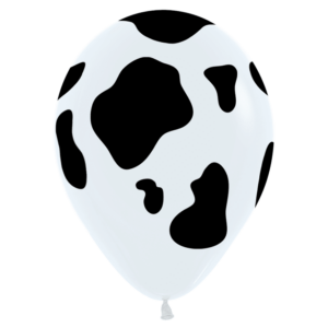 Bioloons Rundballon Weiß Kuhflecken