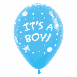 Bioloons Rundballon Blau It's a Boy (30cm) – ideal für Geburt - Frei von Schadstoffen