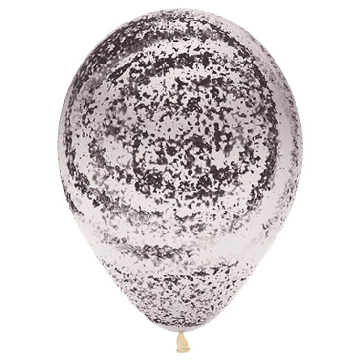 Bioloons® Luftballon kristallklar mit schwarzem Graffiti, 30cm