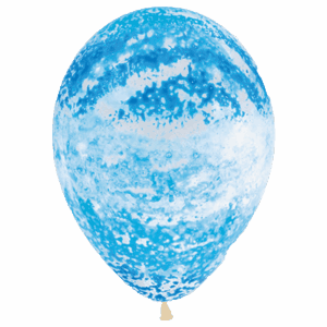 Bioloons® Luftballon kristallklar mit hellblauem Graffiti, 30cm