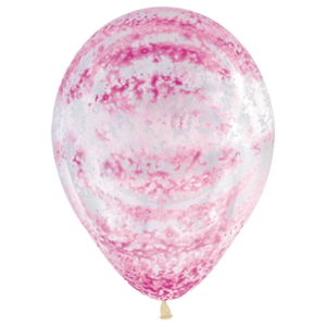 Bioloons® Luftballon kristallklar mit pinkem Graffitti, 30cm