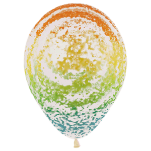 Bioloons® Luftballon kristallklar mit Regenbogen-Graffiti, 30cm