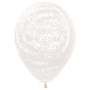 Bioloons® Luftballon kristallklar mit weißem Graffiti, 30cm