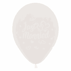 Bioloons Rundballon Kristallklar Just Married