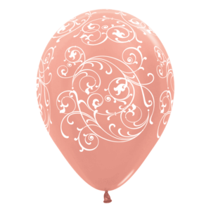 Bioloons Rundballon Roségold Metallic Ornamente (30cm) – ideal für Dekoration - 100% Naturlatex