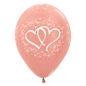Bioloons Rundballon Roségold Metallic Herz (30cm) – ideal für Hochzeit - Premium Qualität
