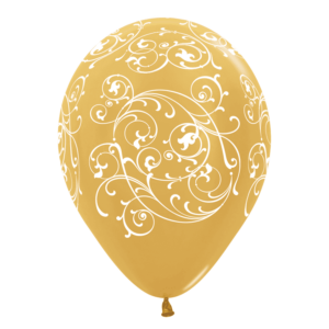 Bioloons Rundballon Gold Metallic Ornamente (30cm) – ideal für Dekoration - Frei von Schadstoffen