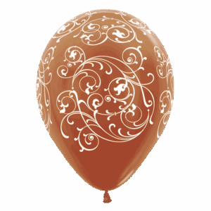 Bioloons Rundballon Kupfer Metallic Ornamente (30cm) – ideal für Dekoration - Premium Qualität