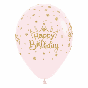 Bioloons Rundballon Pastell Rosa Happy Birthday