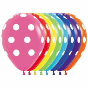 Bioloons Rundballon bunt sortiert Polka Dots (30cm) – ideal für Dekoration - biologisch abbaubar