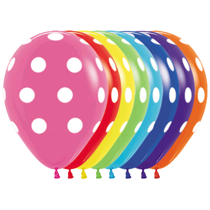 Bioloons Rundballon bunt sortiert Polka Dots (30cm) – ideal für Dekoration - biologisch abbaubar