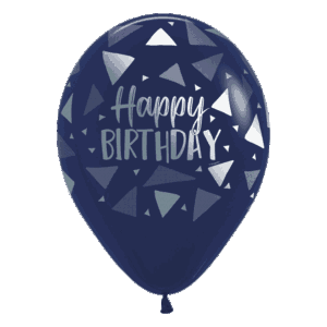 Bioloons Rundballon Marineblau Dreiecke