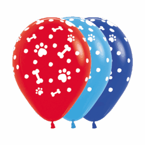 Bioloons Rundballon bunt sortiert Hundepfoten
