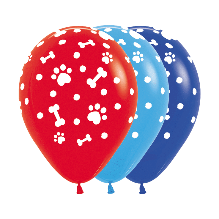 Bioloons Rundballon bunt sortiert Hundepfoten
