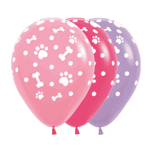 Bioloons Rundballon bunt sortiert Hundepfoten