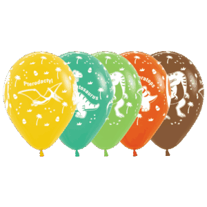 Bioloons Rundballon bunt sortiert Dinosaurier