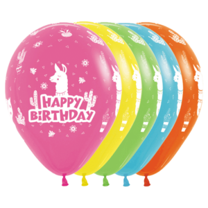 Bioloons Rundballon bunt sortiert Happy Birthday