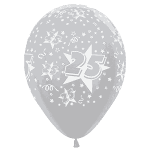 Bioloons Rundballon Samt Silber 25 (30cm) – ideal für Geburtstag - für Dekorationen