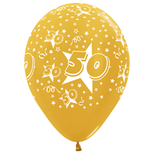Bioloons Rundballon Gold Metallic 50 (30cm) – ideal für Goldene Hochzeit - Premium Qualität
