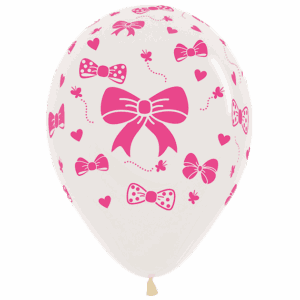 Bioloons Rundballon Weiß Schleife (30cm) – ideal für Dekoration - TÜV-zertifizierte Qualität