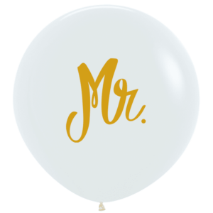Bioloons Riesenballon Weiß Mr (60cm) – ideal für Hochzeit - Frei von Schadstoffen