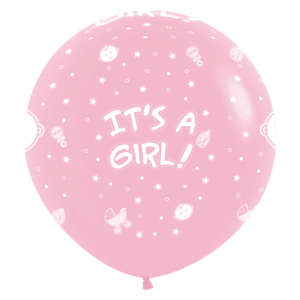 Bioloons Riesenballon Rosa It's a Girl (90cm) – ideal für Geburt - Frei von Schadstoffen