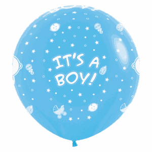 Bioloons Riesenballon Blau It's a Boy (90cm) – ideal für Geburt - TÜV-zertifizierte Qualität