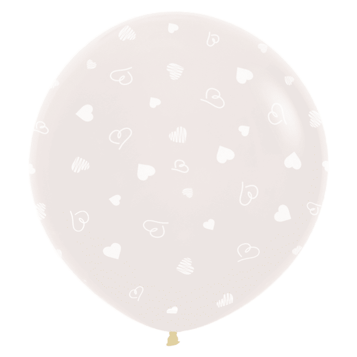 Bioloons Riesenballon Kristallklar Herz (90cm) – ideal für Dekoration - 100% Naturlatex