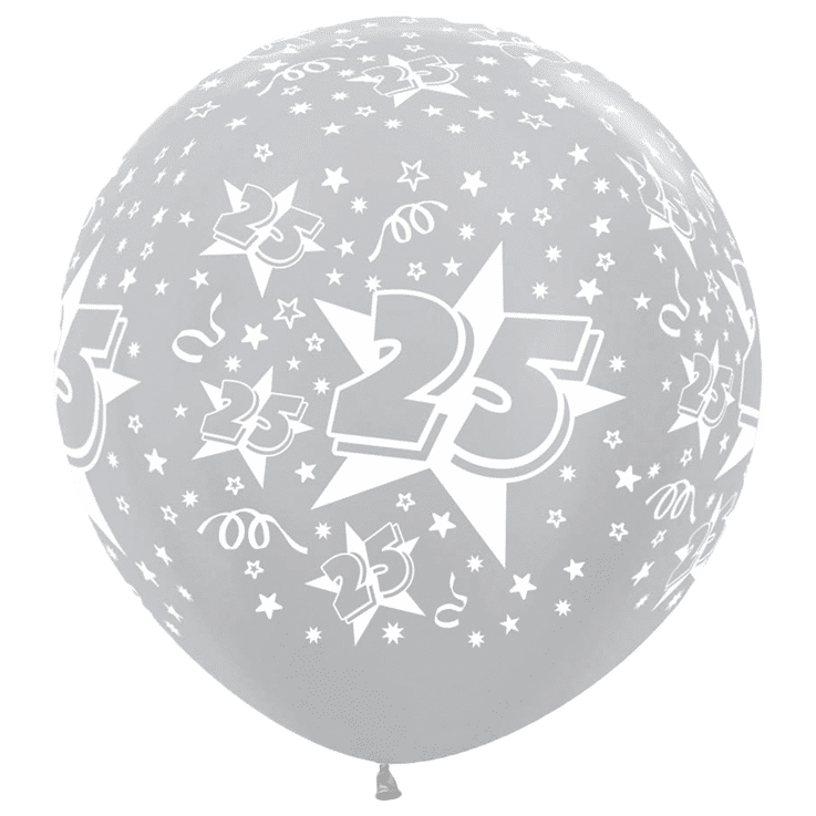 Bioloons Riesenballon Samt Silber 25 (90cm) – ideal für Geburtstag - plastikfrei verpackt
