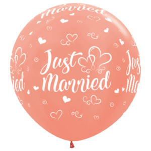 Bioloons Riesenballon Roségold Metallic Just Married