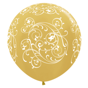 Bioloons Riesenballon Gold Metallic Ornamente (90cm) – ideal für Dekoration - Premium Qualität