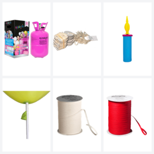 Luftballon-Zubehör: Helium, Bänder, Pumpen