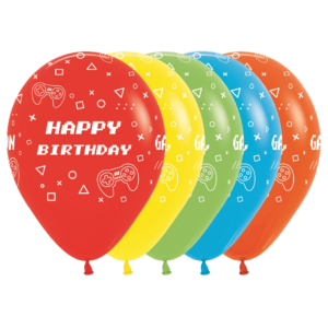 Bioloons Rundballon bunt sortiert Happy Birthday