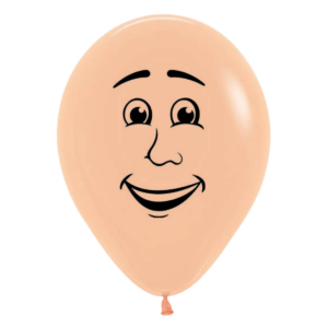 Bioloons Rundballon Hautfarben Gesicht (30cm) – ideal für Dekoration - biologisch abbaubar