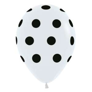 Bioloons Rundballon Weiß Polka Dots