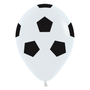 Bioloons Rundballon Weiß Fussball (30cm) – ideal für Sport - Premium Qualität