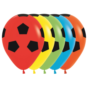 Bioloons Rundballon bunt sortiert Fussball (30cm) – ideal für Sport - 100% Naturlatex