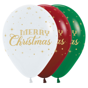Bioloons Rundballon bunt sortiert Merry Christmas