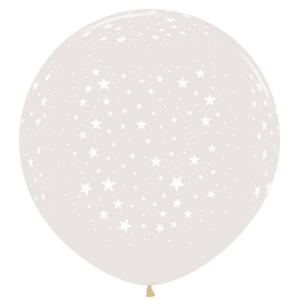 Bioloons Riesenballon Kristallklar Sterne (90cm) – ideal für Dekoration - 100% Naturlatex