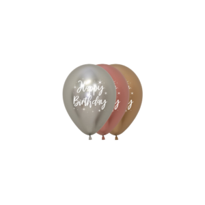 Bioloons Mini-Ballon bunt sortiert Happy Birthday (12.5cm) – ideal für Geburtstag - 100% Naturlatex